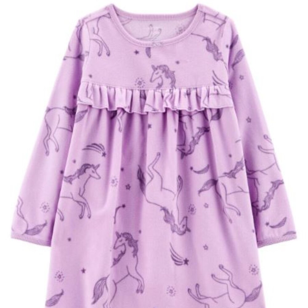 NWT Carter's Girl Unicorn Fleece Nightgown - Picture 2 of 5